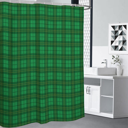 Green Tartan St. Patrick's Day Print Shower Curtain