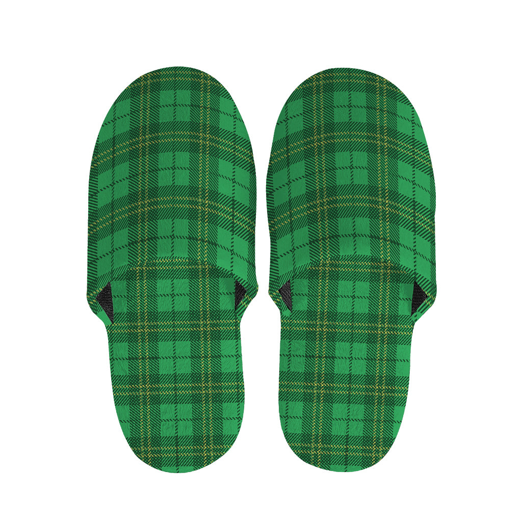 Green Tartan St. Patrick's Day Print Slippers