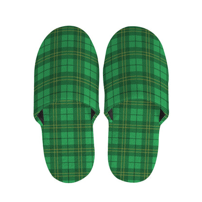 Green Tartan St. Patrick's Day Print Slippers