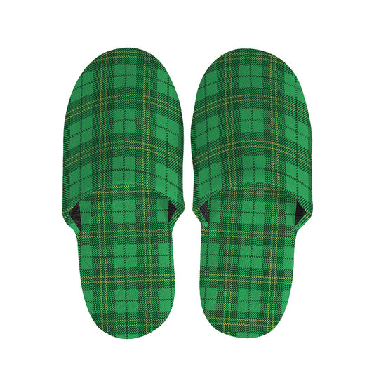 Green Tartan St. Patrick's Day Print Slippers