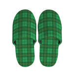 Green Tartan St. Patrick's Day Print Slippers