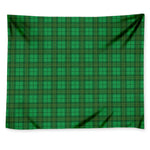 Green Tartan St. Patrick's Day Print Tapestry