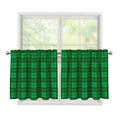 Green Tartan St. Patrick's Day Print Tier Curtains