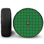 Green Tartan St. Patrick's Day Print Tire Cover With Camera Hole