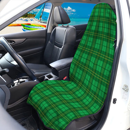 Green Tartan St. Patrick's Day Print Waterproof Car Seat Cover