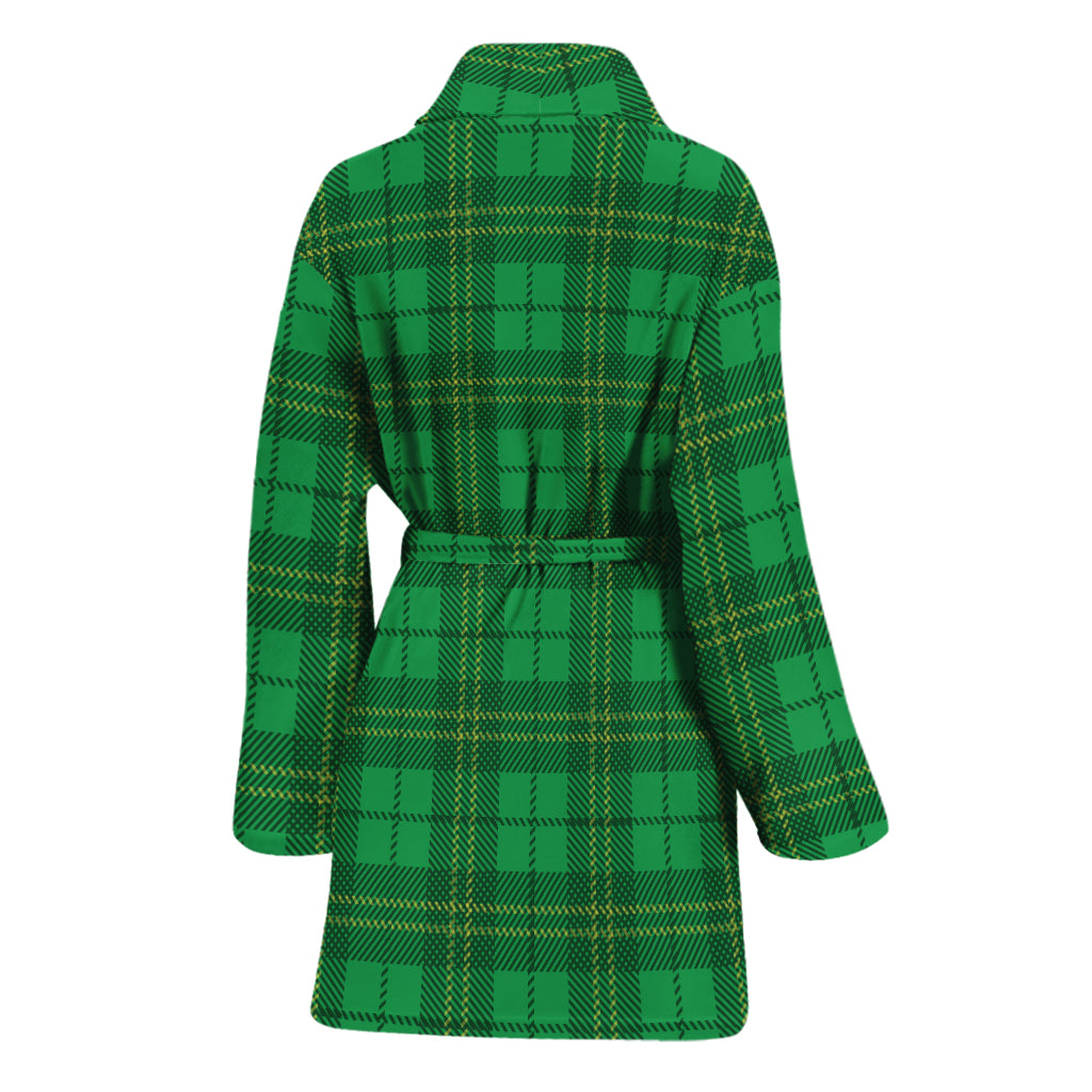 Green Tartan St. Patrick's Day Print Women's Bathrobe