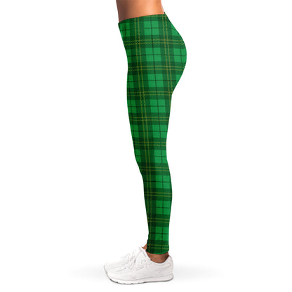 Green Tartan St. Patrick's Day Print Women's Leggings