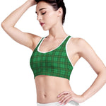 Green Tartan St. Patrick's Day Print Women's Sports Bra
