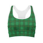 Green Tartan St. Patrick's Day Print Women's Sports Bra