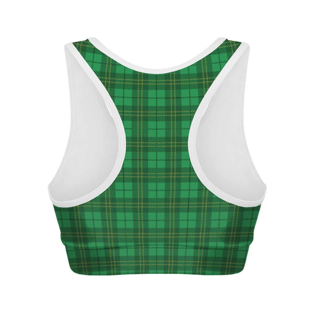 Green Tartan St. Patrick's Day Print Women's Sports Bra