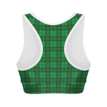 Green Tartan St. Patrick's Day Print Women's Sports Bra
