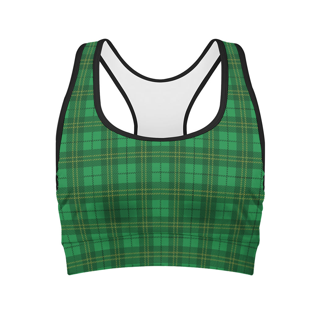Green Tartan St. Patrick's Day Print Women's Sports Bra