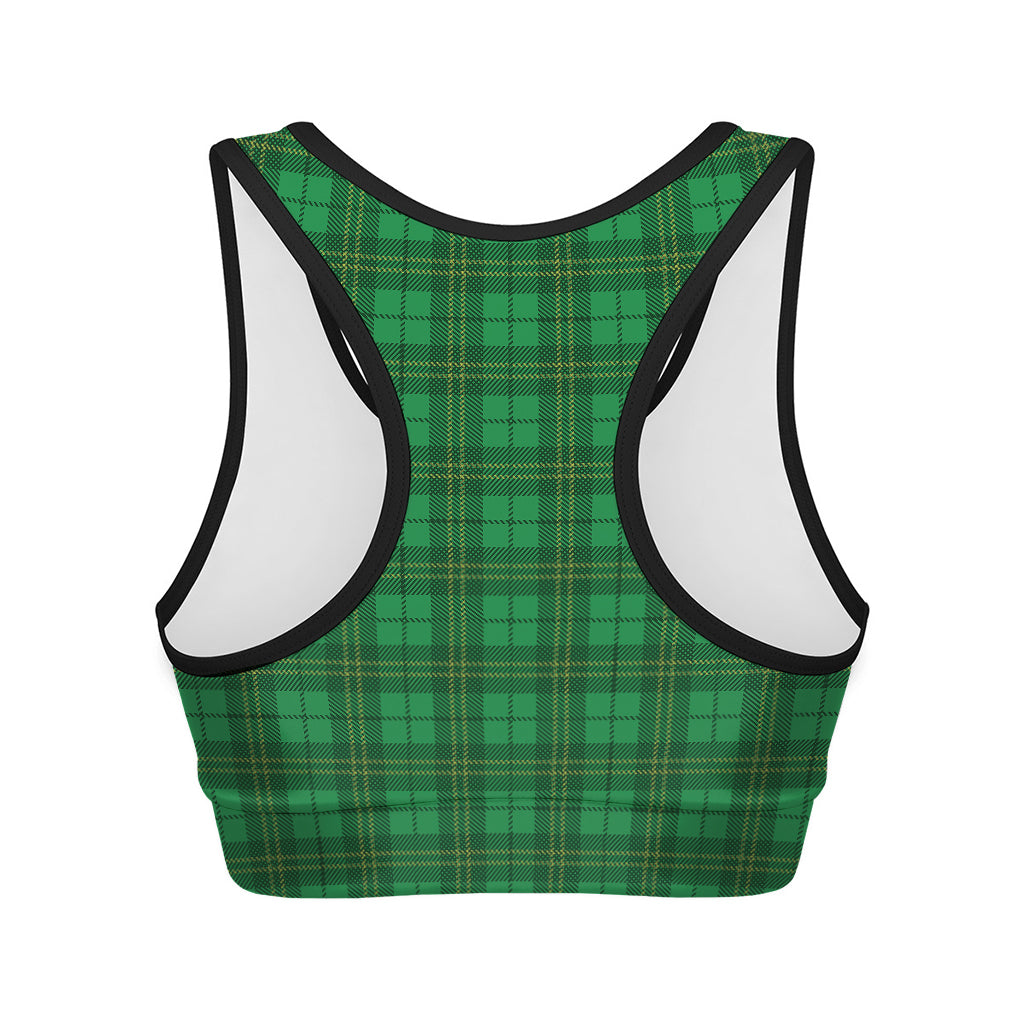 Green Tartan St. Patrick's Day Print Women's Sports Bra
