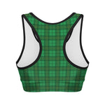 Green Tartan St. Patrick's Day Print Women's Sports Bra