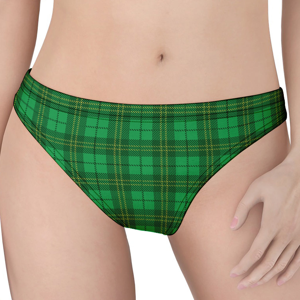 Green Tartan St. Patrick's Day Print Women's Thong