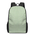 Green Tattersall Pattern Print 17 Inch Backpack
