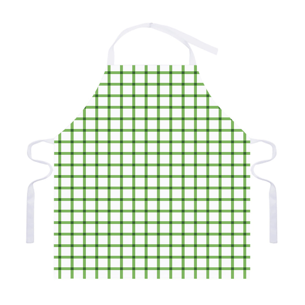 Green Tattersall Pattern Print Adjustable Apron