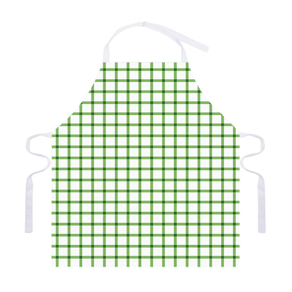Green Tattersall Pattern Print Adjustable Apron