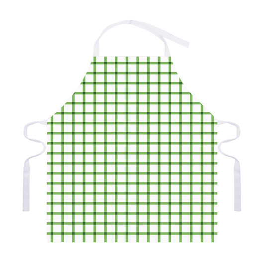 Green Tattersall Pattern Print Adjustable Apron