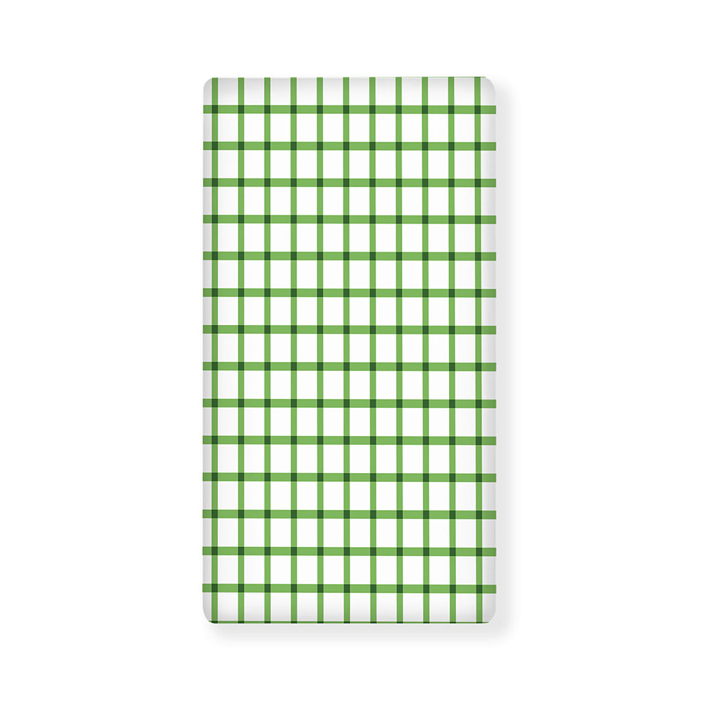 Green Tattersall Pattern Print Baby Crib Sheet
