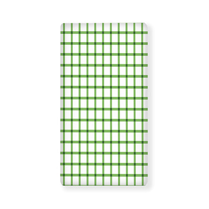 Green Tattersall Pattern Print Baby Crib Sheet