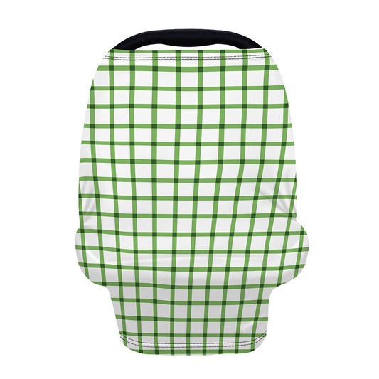 Green Tattersall Pattern Print Baby Seat Cover