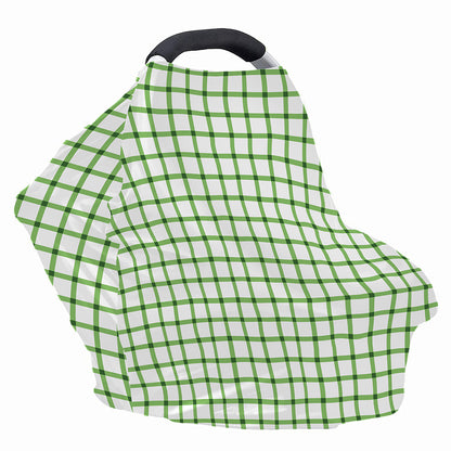 Green Tattersall Pattern Print Baby Seat Cover