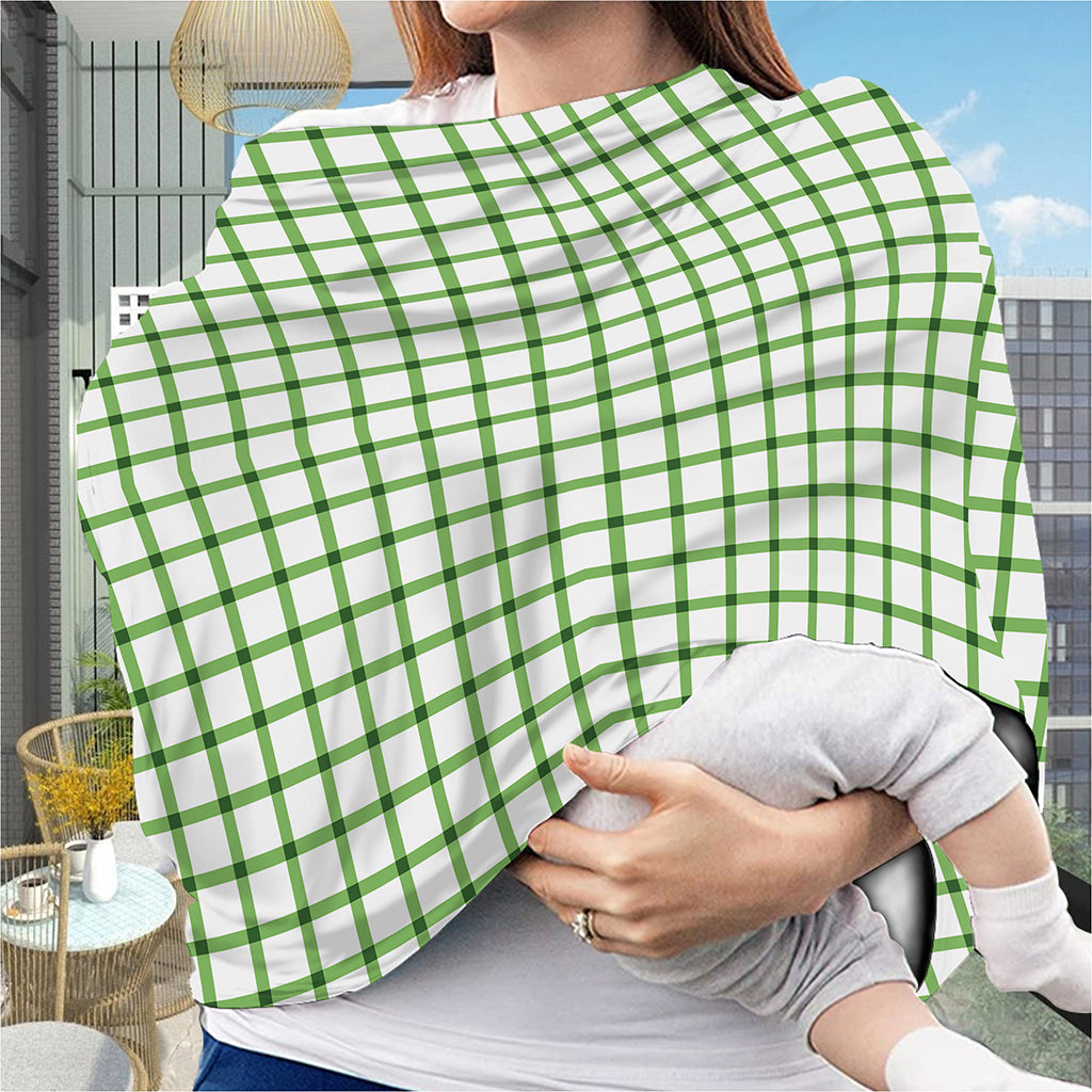 Green Tattersall Pattern Print Baby Seat Cover