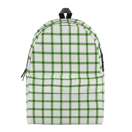 Green Tattersall Pattern Print Backpack