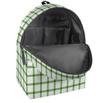 Green Tattersall Pattern Print Backpack