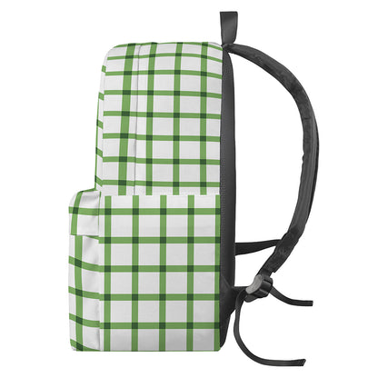 Green Tattersall Pattern Print Backpack