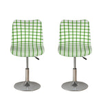 Green Tattersall Pattern Print Bar Stool Covers