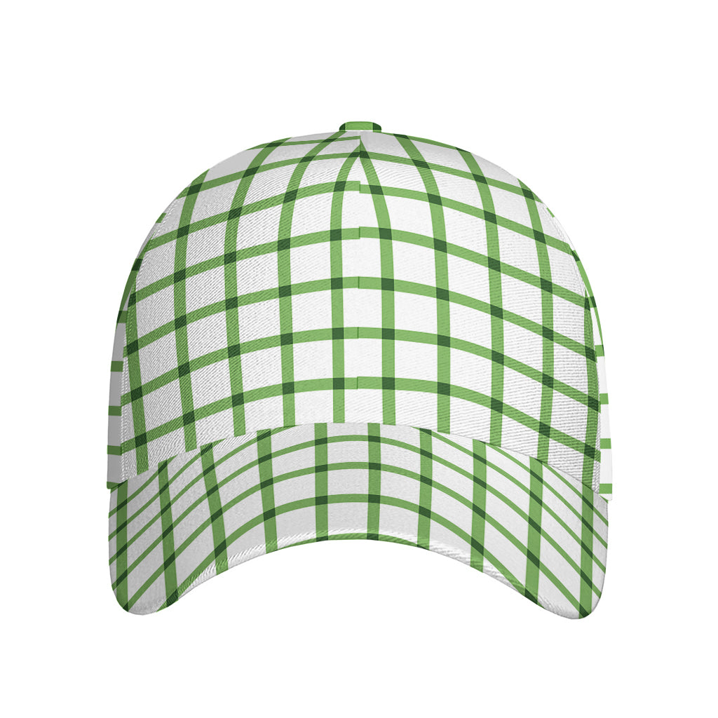 Green Tattersall Pattern Print Baseball Cap