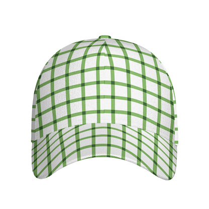 Green Tattersall Pattern Print Baseball Cap