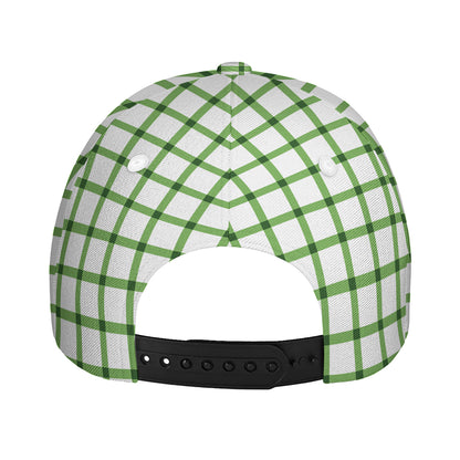 Green Tattersall Pattern Print Baseball Cap