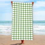 Green Tattersall Pattern Print Beach Towel