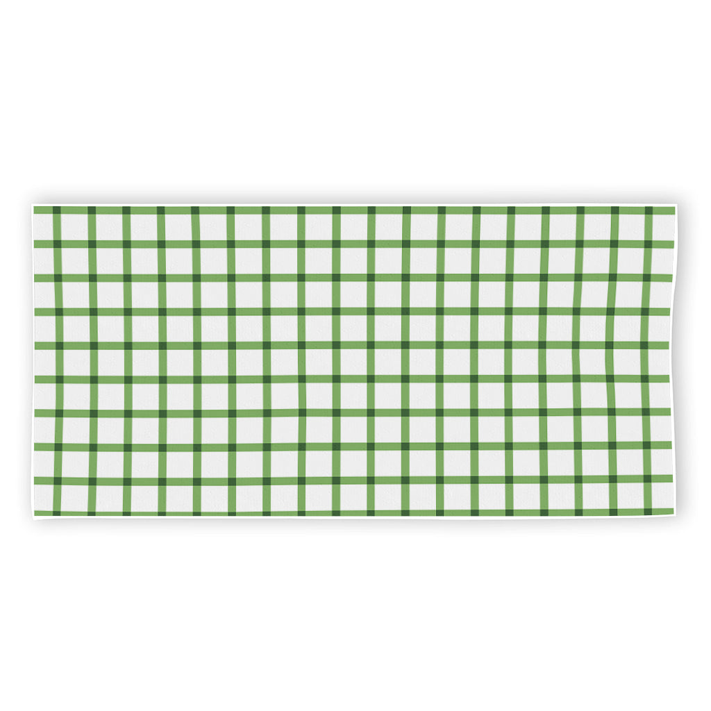 Green Tattersall Pattern Print Beach Towel