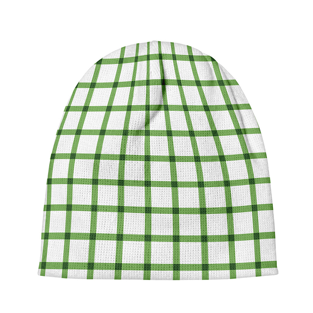 Green Tattersall Pattern Print Beanie
