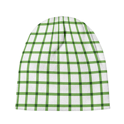 Green Tattersall Pattern Print Beanie
