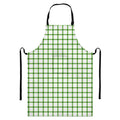 Green Tattersall Pattern Print Bib Apron With Pocket
