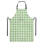 Green Tattersall Pattern Print Bib Apron With Pocket