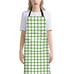 Green Tattersall Pattern Print Bib Apron With Pocket