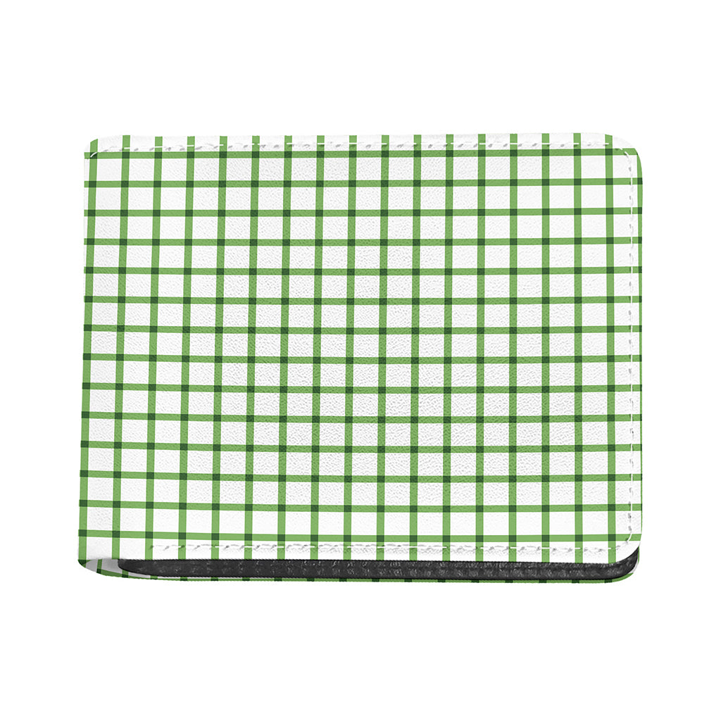 Green Tattersall Pattern Print Bifold Wallet