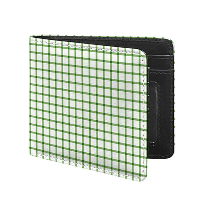 Green Tattersall Pattern Print Bifold Wallet