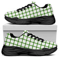 Green Tattersall Pattern Print Black Chunky Shoes