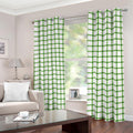 Green Tattersall Pattern Print Dimout Grommet Curtains