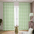 Green Tattersall Pattern Print Dimout Pencil Pleat Curtains