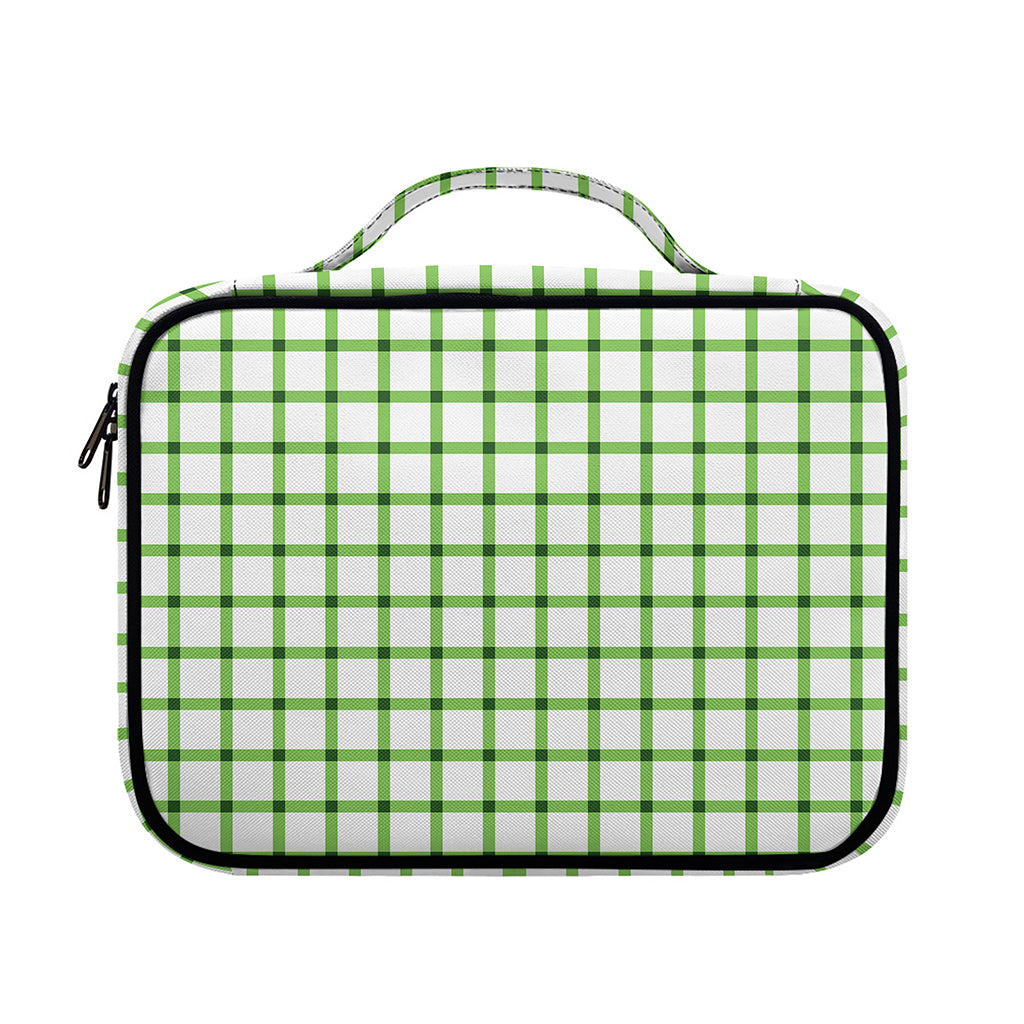 Green Tattersall Pattern Print Briefcase Bible Bag
