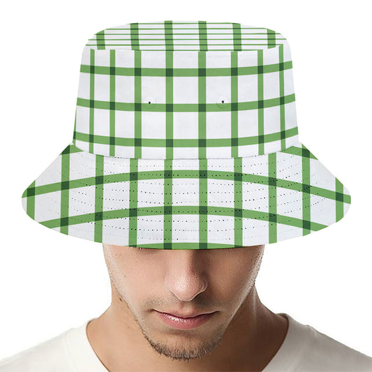 Green Tattersall Pattern Print Bucket Hat