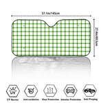 Green Tattersall Pattern Print Car Windshield Sun Shade